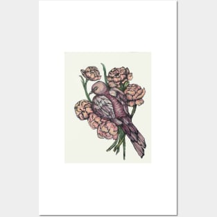 Mauve Dove and Blush Peonies Posters and Art